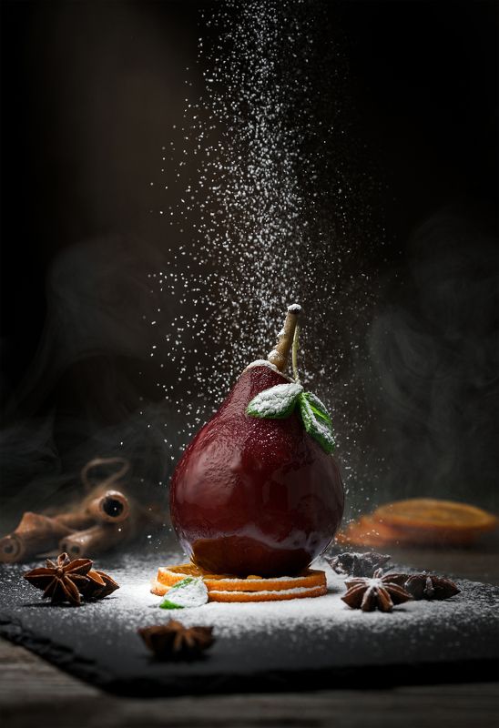 десерт пьяная груша Пьяная грушаphoto preview