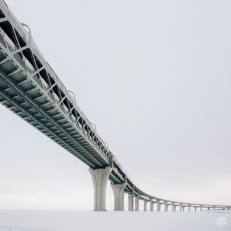 город, дорога, шоссе, мост, питер, санкт-петербург, автострада, архитектура, колонны, зима, снег, лёд, россия, пейзаж Канонерский островphoto preview