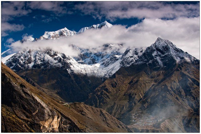 горы,деревня,облака,леднику,гималаи,непал поднебесная жизнь...photo preview