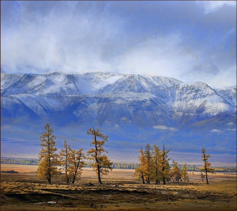 курай, осень, снег Снежный заряд над Кураем...photo preview