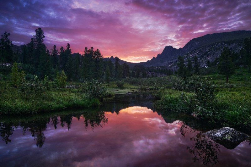 саяны, ергаки, буйба, перекресток, sayany, ergaki, buyba, perekrestok Утро у Буйбыphoto preview