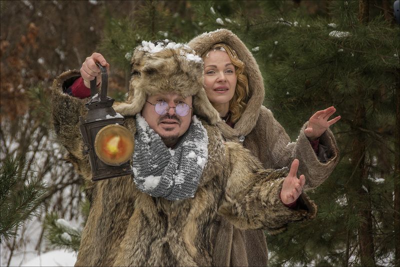 лес зима заблудшие холод старый фонарь Мы из лесу вышли, был сильный мороз...photo preview