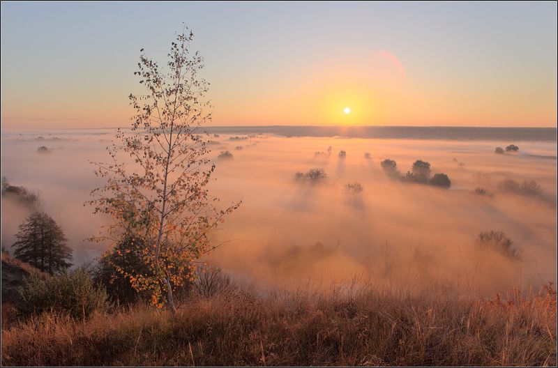 утро река туман Северский Донец на рассветеphoto preview