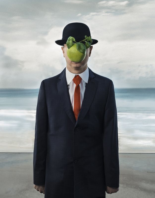 Магритт Рене, картина с яблоком, аллюзия на живопись аллюзия на Магритт Ренеphoto preview