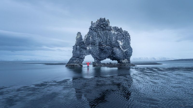 iceland, Hvítserkur Worshiping the god of Rhino. photo preview