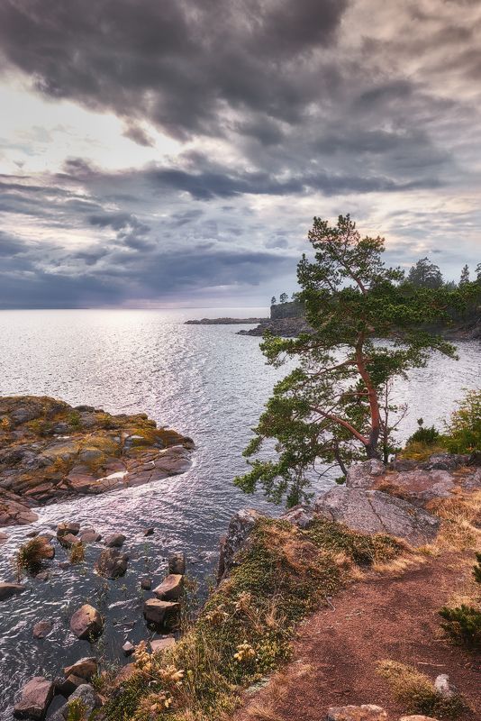 пейзаж, валаам, озеро, вода, небо, тучи, ладога, россия, остров ***photo preview