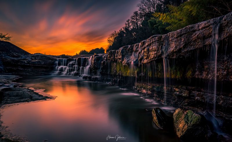 waterfall morning landscape winter nature japan sunrise Morning Lightphoto preview