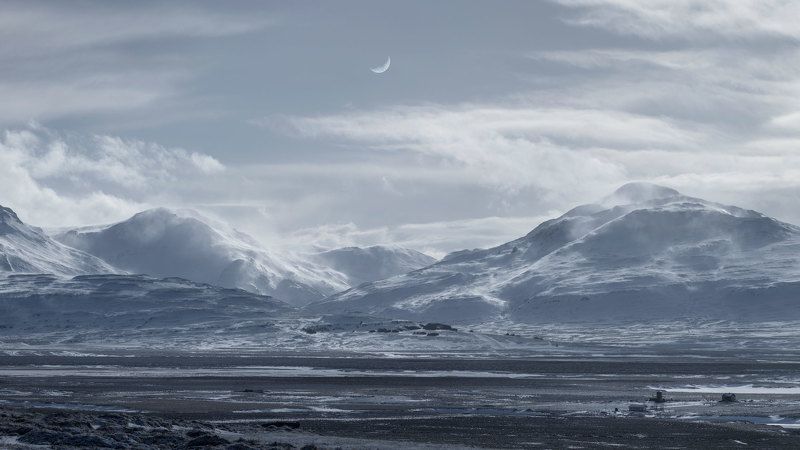 Iceland, snow storm Snow stormphoto preview