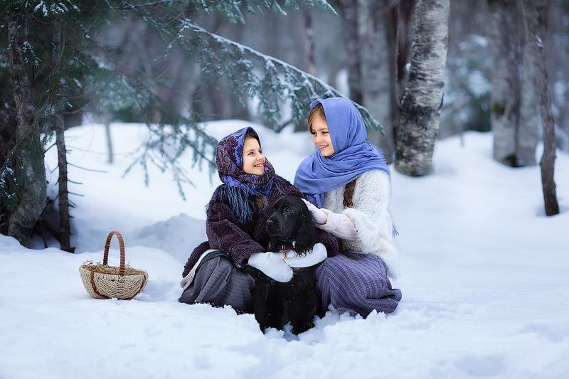 девочки,  детская и семейная фотосессия, детский и семейный фотограф, радость, восторг, счастье, фотосессия, детское фото, детский фотограф, детская фотосессия, зима, снег, елка, радость, улыбки, смех, восторг Зимняя сказкаphoto preview