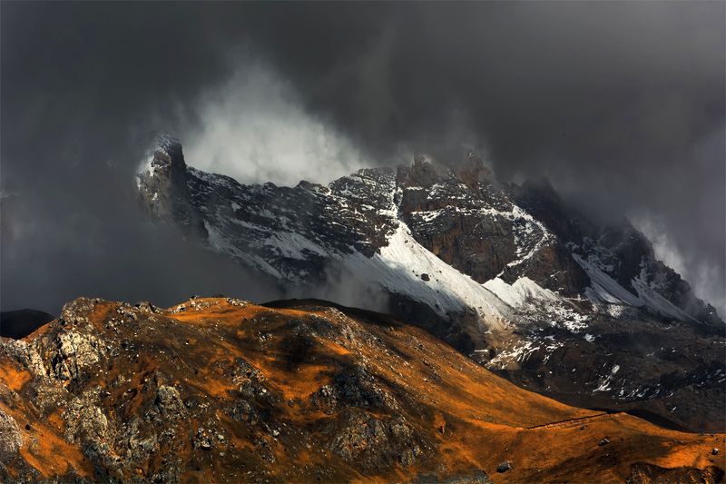 природа, пейзаж, горы, кавказ, природа россии, дикая природа, закат, свет, облака, вечер, весна, *photo preview