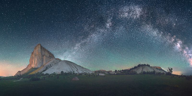белая скала, ак-кая, крым, млечный путь Белая Скалаphoto preview
