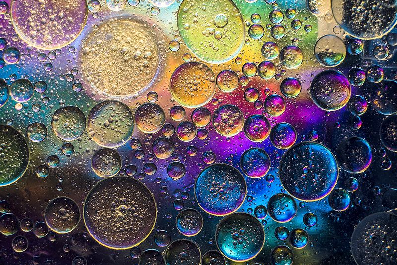 макро, макрофотография, макросъёмка, капли, масло, цвета photo preview