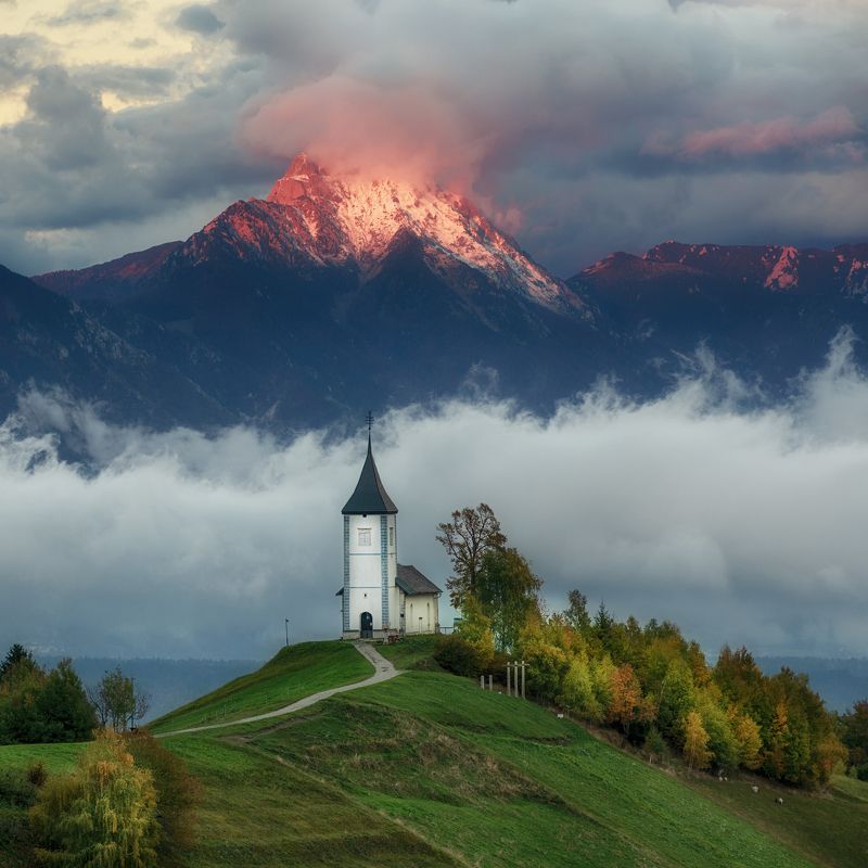 landscape, slovenija, nature, mountains, church Firephoto preview