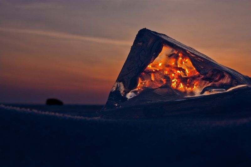 байкал Закат на льду Байкалаphoto preview