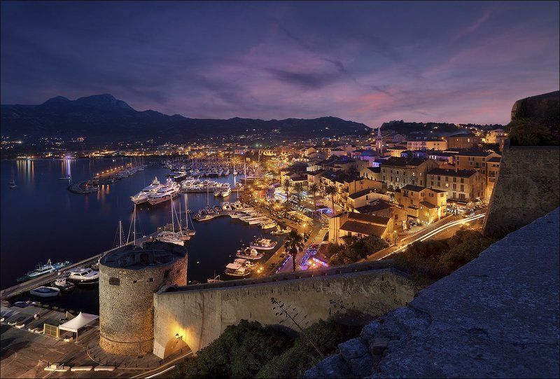 corsica, corse, calvi, france, корсика, кальви, франция Calvi : nightfallphoto preview