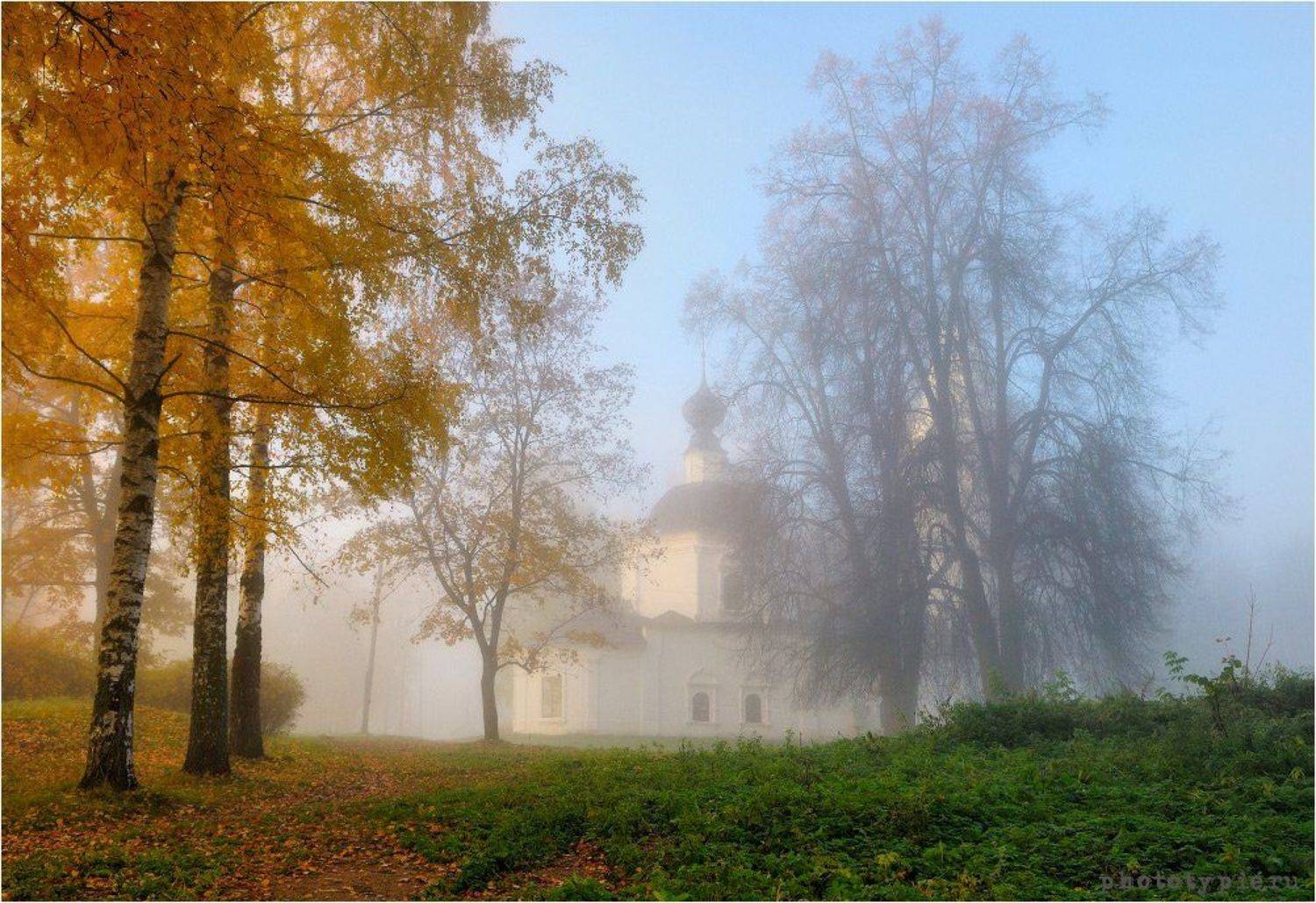 плес, плёс, туман, утро, осень, успенский собор, соборная гора, Вавилов Митя