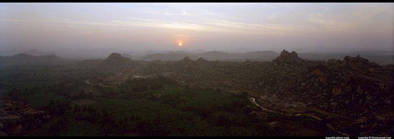 хампи, утро, индия, рассвет, камни, панорама Каменистое утроphoto preview