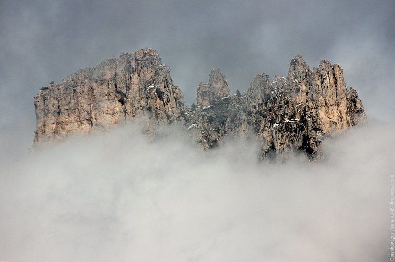 крым, ай-петри, осень, ноябрь, горы, вершины, облака, rpp Голова в облакахphoto preview