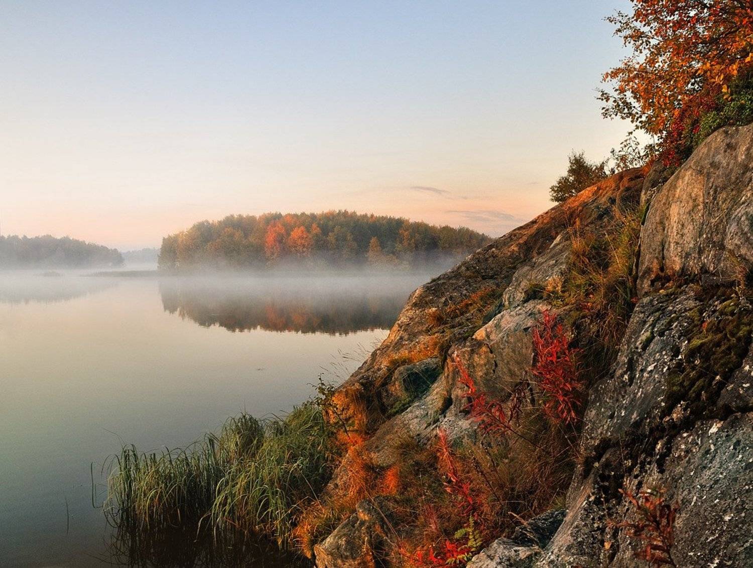 озеро, утро, Victor
