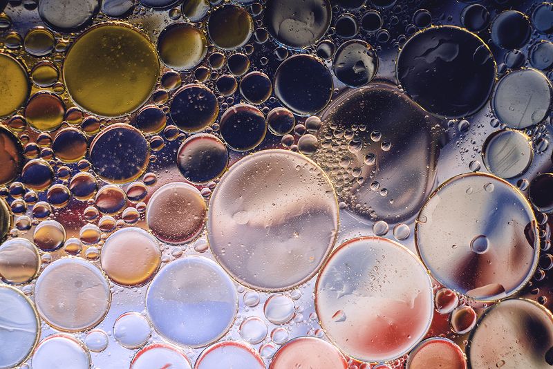 макро, макрофотография, макросъёмка, капли, масло, цвета photo preview