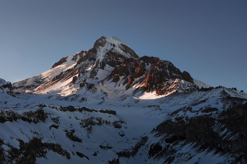 казбек, грузия, горы, кавказ, закат В последних лучахphoto preview