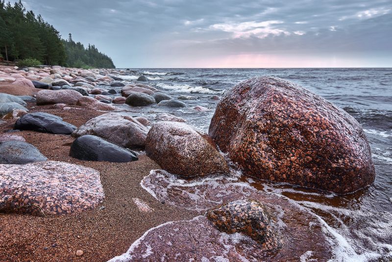 пейзаж, валаам, озеро, вода, небо, тучи, ладога, россия, остров ***photo preview