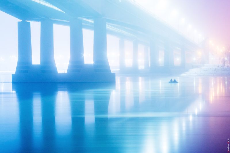 Ростов, мост, рыбалка, ночь, туман Ночная рыбалкаphoto preview