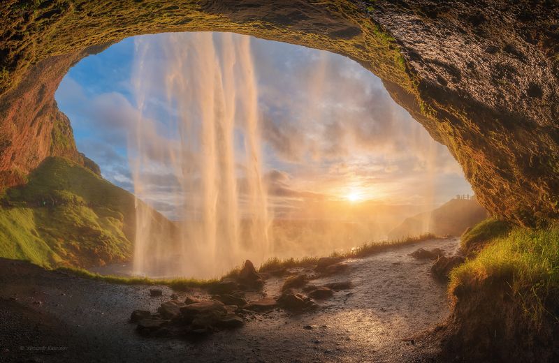 пейзаж, исландия, seljalandsfoss, island Золотой Сельяландсфосс...photo preview