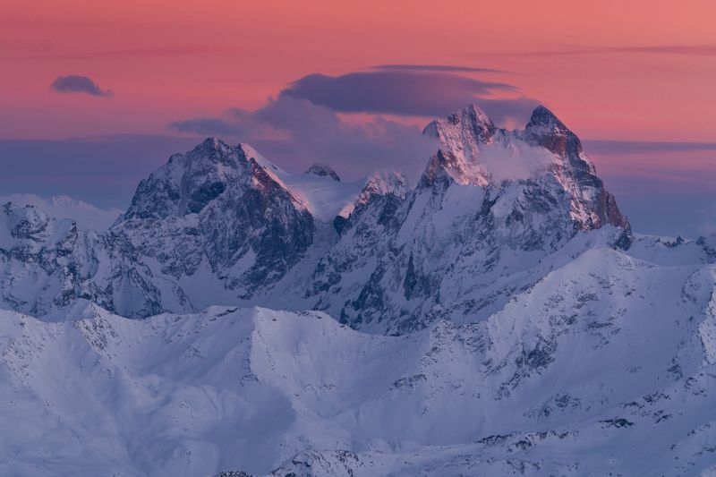 ушба, кавказ, зима, вечер, закат Ушбаphoto preview