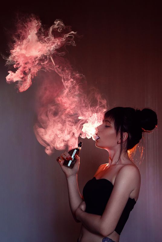 девушка, дым, дракон Дракон фото превью