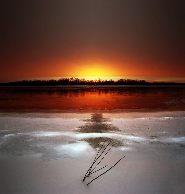 river winter gomel belarus sunrise red Sunrisephoto preview