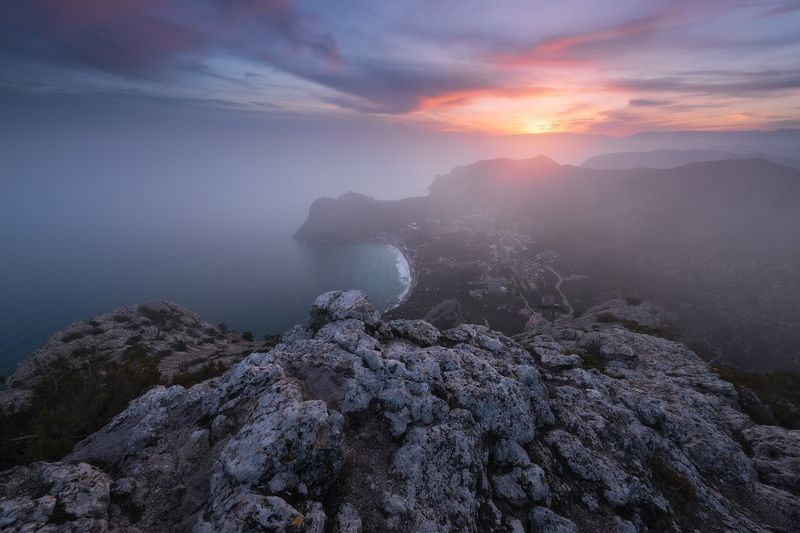 крым, крымские горы, гора сокол, черное море, закат в горах, туризм, путешествия, поход в горы, фототур, туры в крым, туры по крыму, фототуры по россии, пейзаж Нежная палитра закатаphoto preview