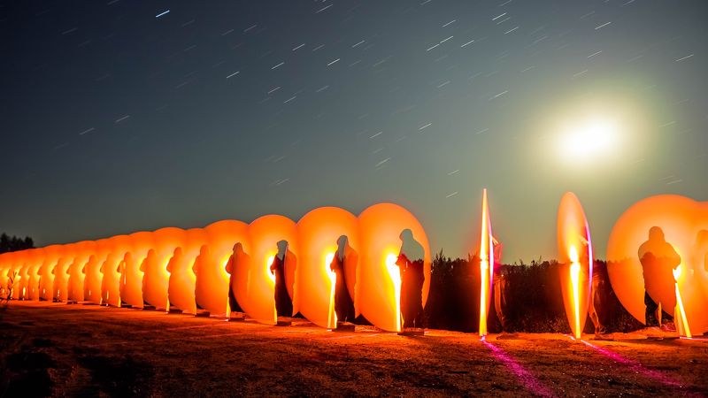 lightpainting, lightart, longexposure, nightphotography, light, night Parade of ghosts.photo preview