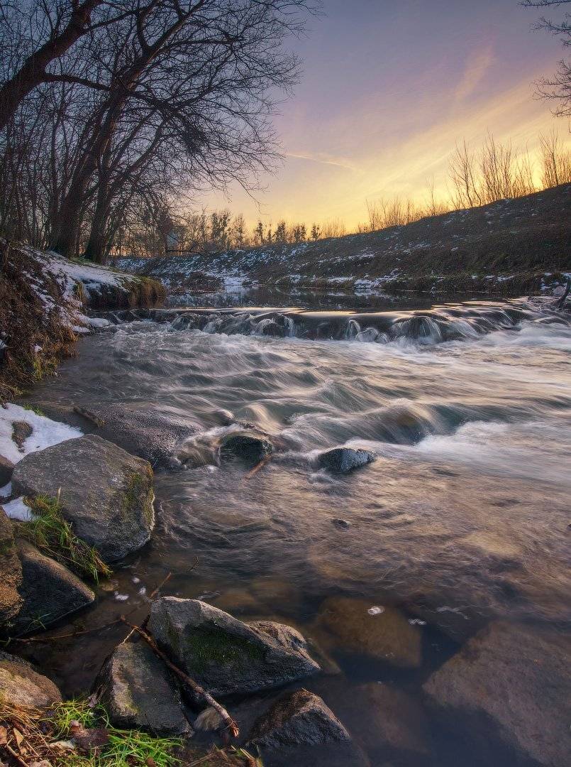 Вечер на реке. Автор: Виктор Тулбанов река, одра, закат, вечер, river, bed, sunset, olympus, evening, Виктор Тулбанов