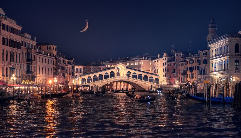 Venice Rialto bridge by nightphoto preview