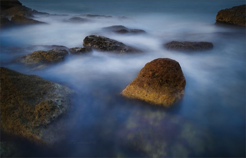 закат, зима, скалы, море, пейзаж, длинная экспозиция Прикосновение последнего лучаphoto preview