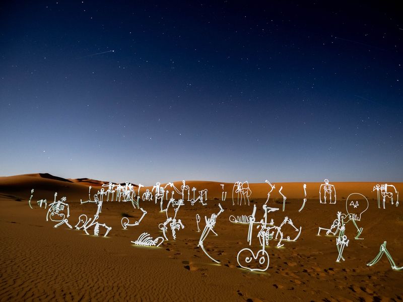 lightpainting, lightart, longexposure, nightphotography, light, night, morocco, merzouga, desert Oases of conflicts of the past.photo preview