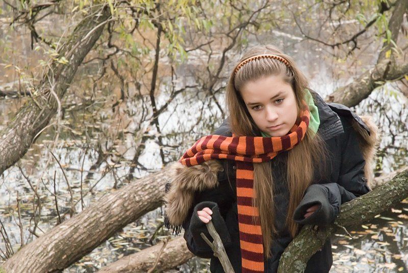 девушка, настроение, осень Осенняя...photo preview