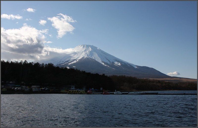 фудзи, япония, вулкан, fuji, горы, озеро, облака \