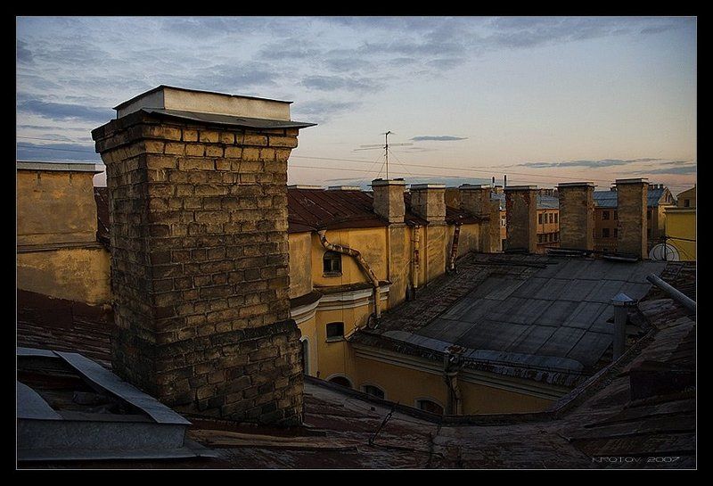 петербург, крыша, трубы, небо, вечерело Трубный оркестр под руководством...photo preview