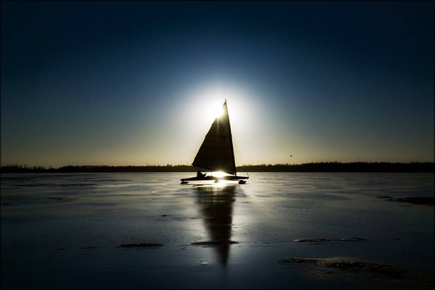 буер, разлив, зима, Ink