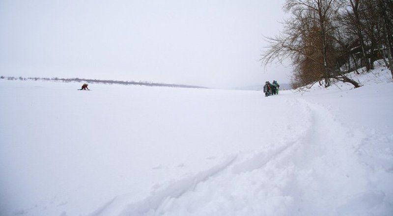 волга, зима, поход, сноуборд по волгеphoto preview