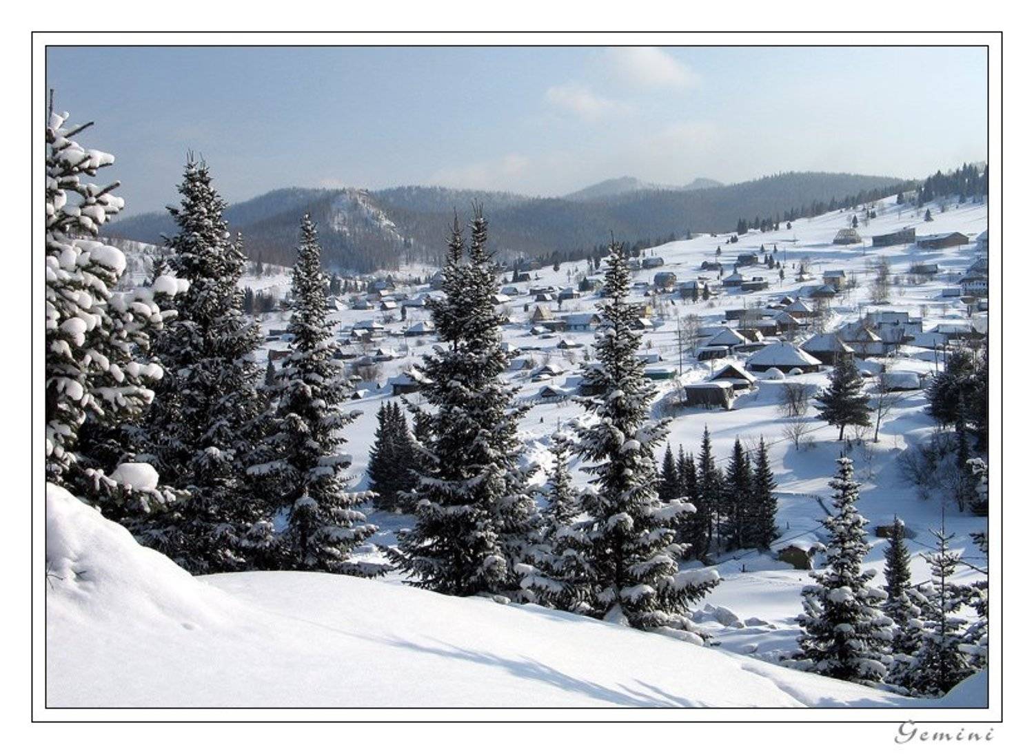 Затерянная в снегах.. Горная Шория!. Автор: Gemini горы, горная шория, шерегеш, алтай, снег, Gemini