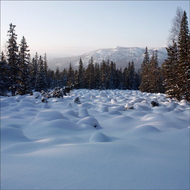 урал, горы, зима, пейзаж Каменная река. Средний Нургуш.photo preview