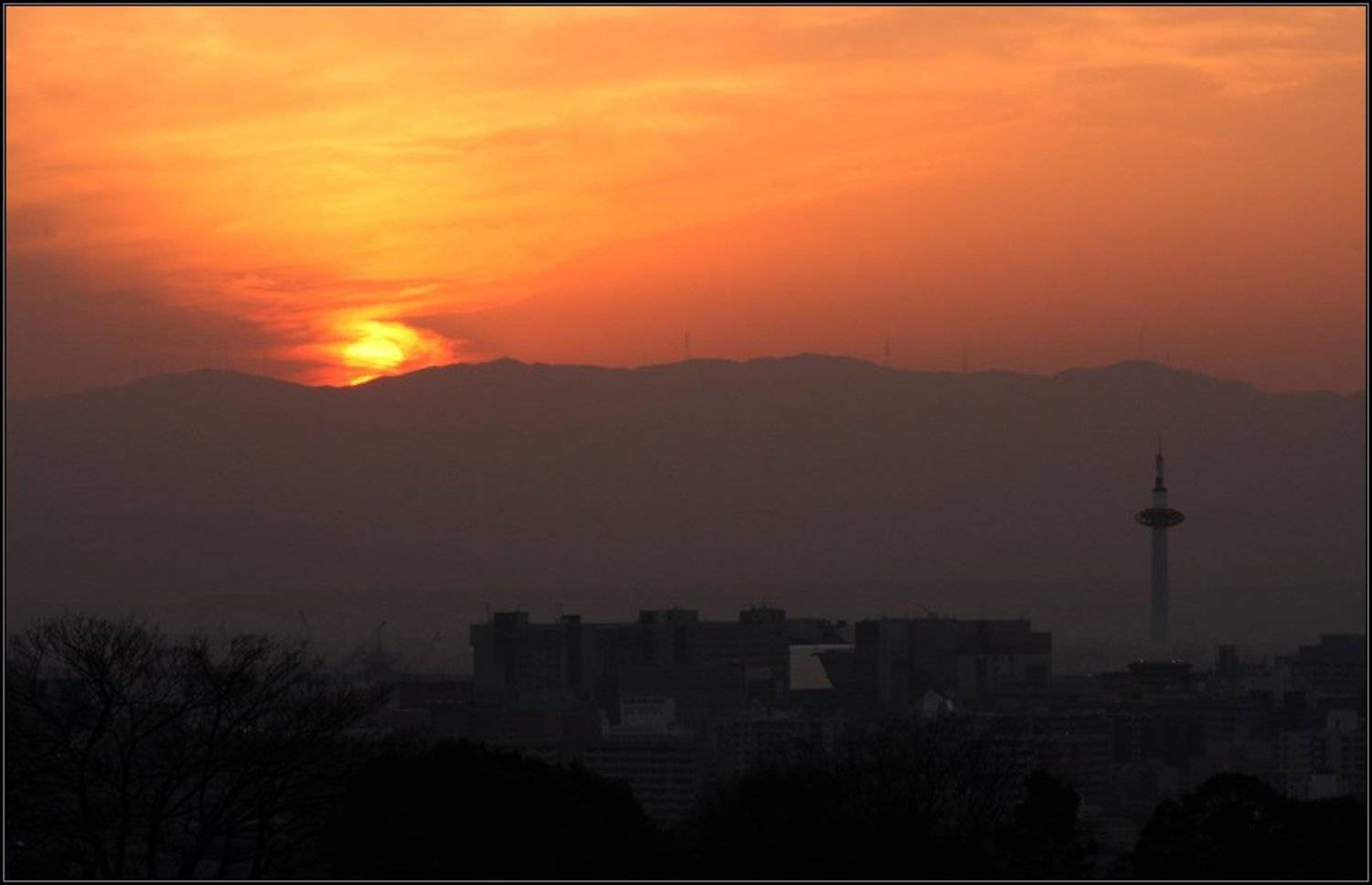 япония, киото, закат, Gemini