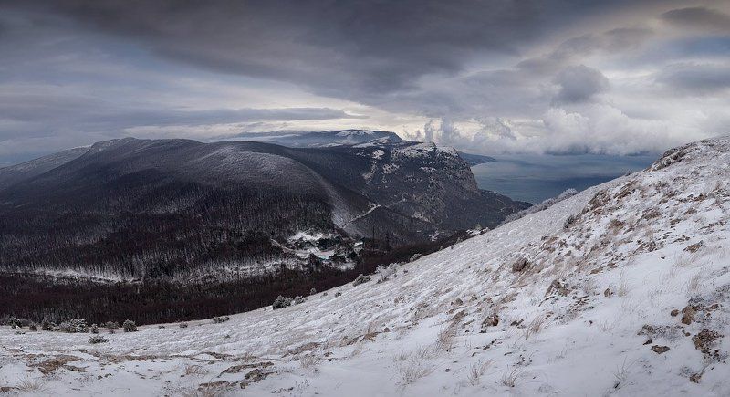 снег, крым, горы, зима первый снегphoto preview