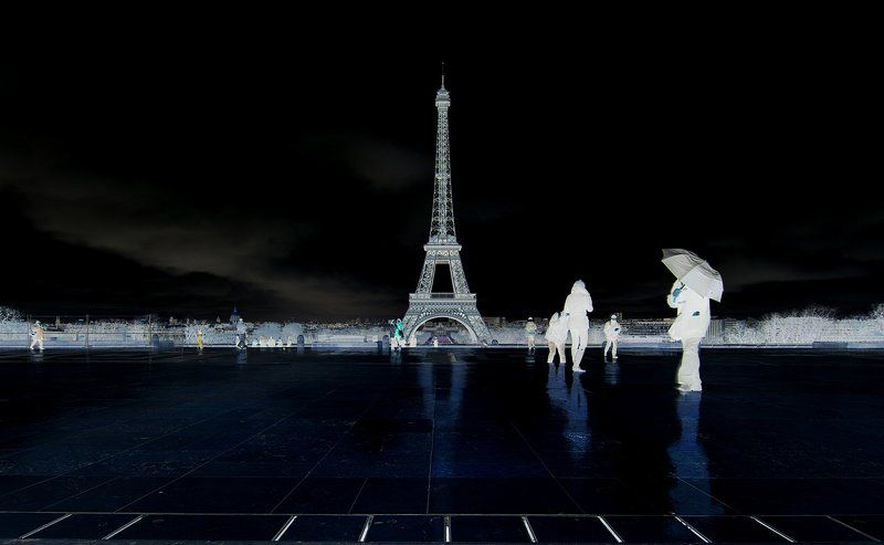 париж,франция,эйфелева башня,негатив photo preview