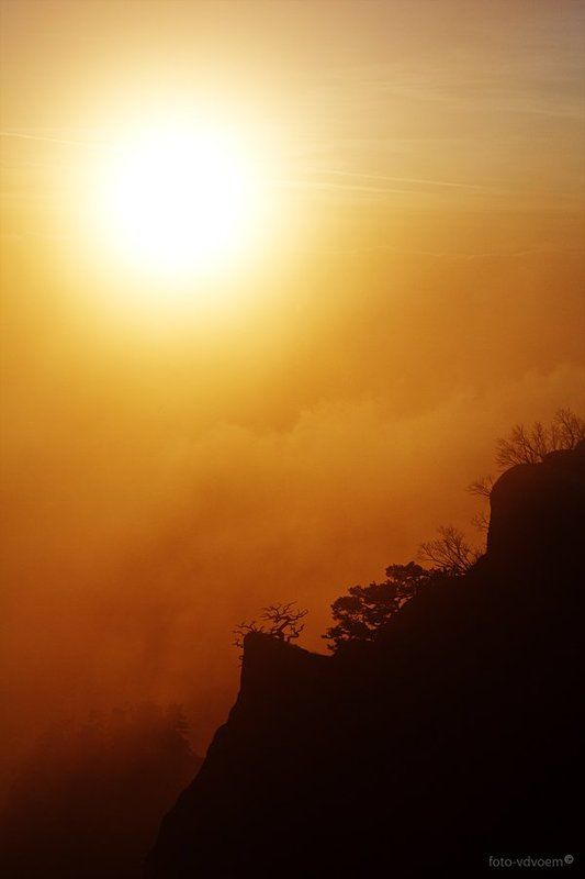 закат, плато, демерджи, горы, foto-vdvoem Закат на вершине Демерджи, ноябрьphoto preview