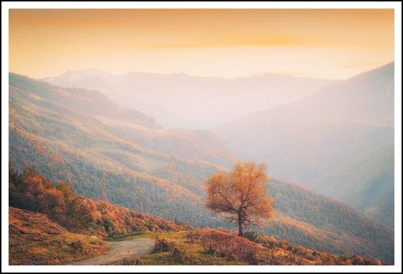 Осенний Архыз на закатеphoto preview