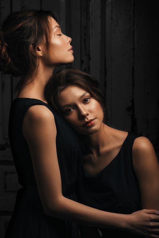 близняшки, девушки, девушка, портрет, близнецы, женский портрет, twins Мила и Оляphoto preview